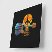 Horloge Carrée Guitar Lake Shadow (Angle)