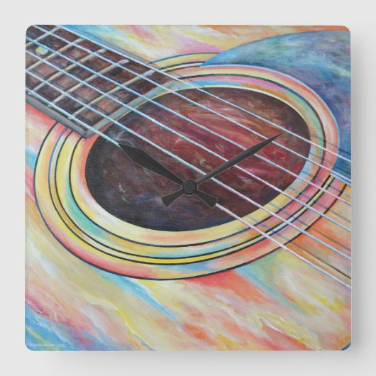 Horloge Carrée Guitare 2 (Recto)