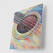 Horloge Carrée Guitare 2 (Angle)