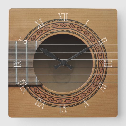 Horloge Carrée Guitare classique v2 (Recto)