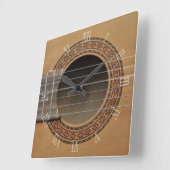 Horloge Carrée Guitare classique v2 (Angle)