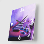 Horloge Carrée Guitare électrique (Angle)