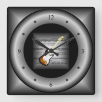 Guitare électrique ~ 3D Partition musique ~ Argent