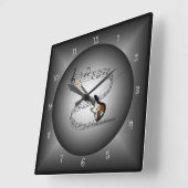 Horloge Carrée Guitare électrique ~Globe musical ~Instrument de m (Angle)