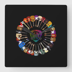 Horloge Carrée Guitare Lover Variété guitare