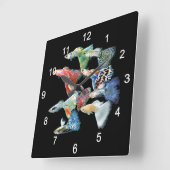 Horloge Carrée Guppies (Angle)