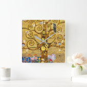 Horloge Carrée Gustav Klimt, "Arbre de vie" (Maison)