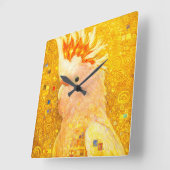 Horloge Carrée Gustav Klimt Cacatoès de Mitchell (Angle)