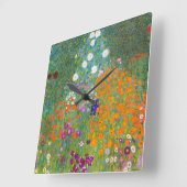 Horloge Carrée Gustav Klimt : Flower Garden (Angle)