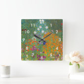 Horloge Carrée Gustav Klimt - Jardin des fleurs (Maison)