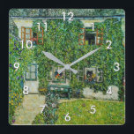 Horloge Carrée Gustav Klimt - La Maison de Guardaboschi<br><div class="desc">Maison de Guardaboschi / Maison à Weissenbach du lac Attersee - Gustav Klimt, Huile sur toile, 1912</div>