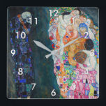 Horloge Carrée Gustav Klimt - Mort et vie<br><div class="desc">Décès et vie - Gustav Klimt, Huile sur toile, 1910-1915</div>