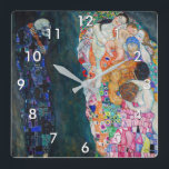 Horloge Carrée Gustav Klimt - Mort et vie<br><div class="desc">Décès et vie - Gustav Klimt,  Huile sur toile,  1910-1915</div>