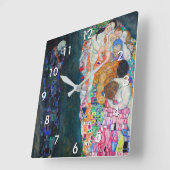 Horloge Carrée Gustav Klimt - Mort et vie (Angle)