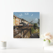 Horloge Carrée Güterzug à Lorchhausen am Rhein (Maison)