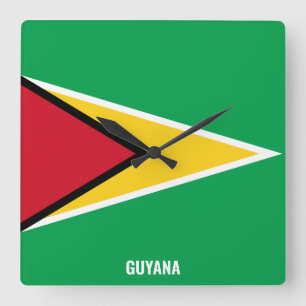 Horloge Carrée Guyana Flag Dazzling Patriotic