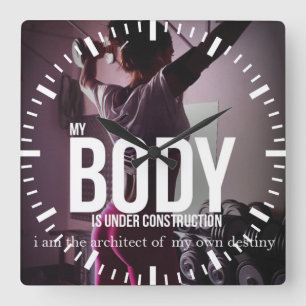 Horloge Carrée Gymnase de motivation de forme physique