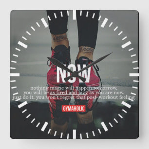 Horloge Carrée Gymnase de motivation de forme physique
