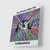 Horloge Carrée Gymnastics Wall Clock (Angle)