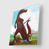 Horloge Carrée Hadrosaurus Dinosaur (Angle)
