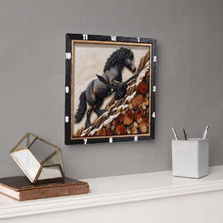 Horloge Carrée Haflinger Climat : Bois Art teinte personnalisée
