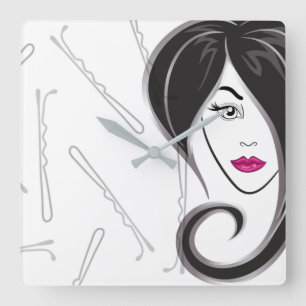 Horloge Carrée hair salon cloclown