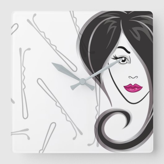 Horloge Carrée hair salon cloclown (Recto)