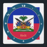 Horloge Carrée Haitian Flag & Haiti trendy fashion /design clock<br><div class="desc">WALL CLOCK : Haïti & Haitian Flag fashion design - love my country,  travel,  holiday,  country patriots / sports fans</div>