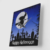 Horloge Carrée Halloween (Angle)