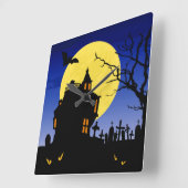 Horloge Carrée Halloween (Angle)