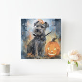 Horloge Carrée Halloween Chesapeake Bay Terrier Avec Citrouilles (Maison)