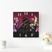 Horloge Carrée Halloween effrayant (Maison)