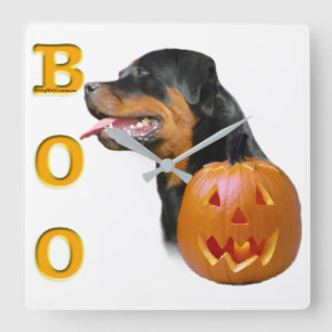 Horloge Carrée Halloween Rottweiler