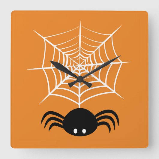Horloge Carrée Halloween Spider Web (Recto)