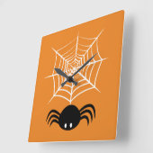 Horloge Carrée Halloween Spider Web (Angle)