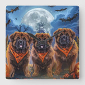 Horloge Carrée Halloween Tibétain Mastiff Éffrayant (Recto)