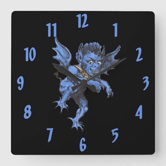 Horloge Carrée Halloween vintage, Malheur effrayant Gargoyle Demo (Recto)