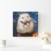 Horloge Carrée Hamster syrien en mousse Kokolinka (Maison)