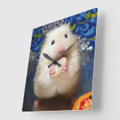 Horloge Carrée Hamster syrien en mousse Kokolinka (Angle)