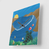 Horloge Carrée Hanauma Bay Hawaii (Angle)