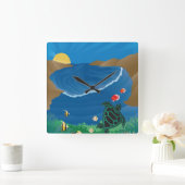 Horloge Carrée Hanauma Bay Hawaii (Maison)