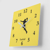 Horloge Carrée Handball Player (Angle)