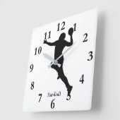 Horloge Carrée Handball Player (Angle)
