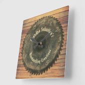 Horloge Carrée Handyman Woodworking Rustic Saw (Angle)