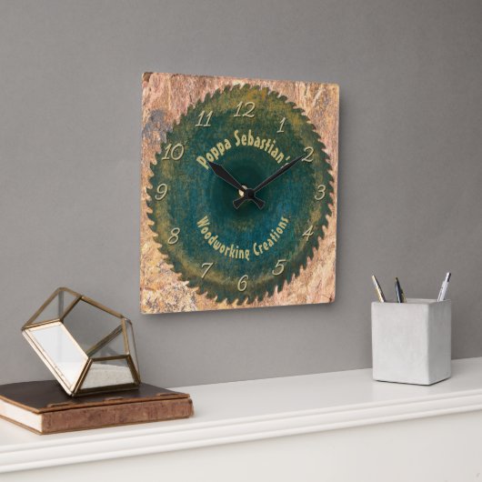 Horloge Carrée Handyman Woodworking Rustic Saw (Bureau)