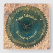 Horloge Carrée Handyman Woodworking Rustic Saw (Recto)