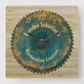 Horloge Carrée Handyman Woodworking Rustic Saw (Recto)