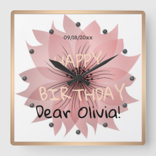 Horloge Carrée Happy Birthday