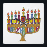 Horloge Carrée Happy Hanukkah Dreidels Menorah<br><div class="desc">You are viewing The Lee Hiller Design Collection. Appareil,  Venin & Collectibles Lee Hiller Photofy or Digital Art Collection. You can view her her Nature photographiy at at http://HikeOurPlanet.com/ and follow her hiking blog within Hot Springs National Park.</div>