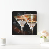 Horloge Carrée Happy hour martini (Maison)